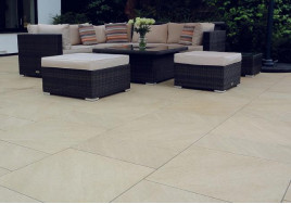 Bradstone Mode Profiled Porcelain Paving - Honey Gold